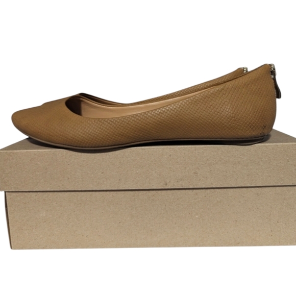 Call It Spring | Women's Flat Shoes with zipper at back | Tan | Size 9 - Picture 6 of 10